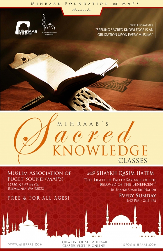 Mihraab’s Sacred Knowledge Classes | Muslim Association of Puget Sound